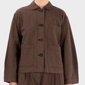 TOAST Birch Gingham Cotton Jacket Color: Burnt Umber Size S